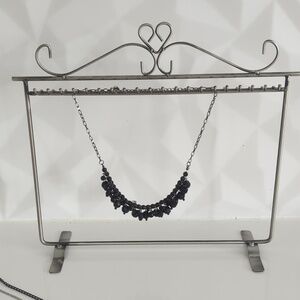 Jewelry Stand + 3 Elegant Black Beaded Necklace Set New